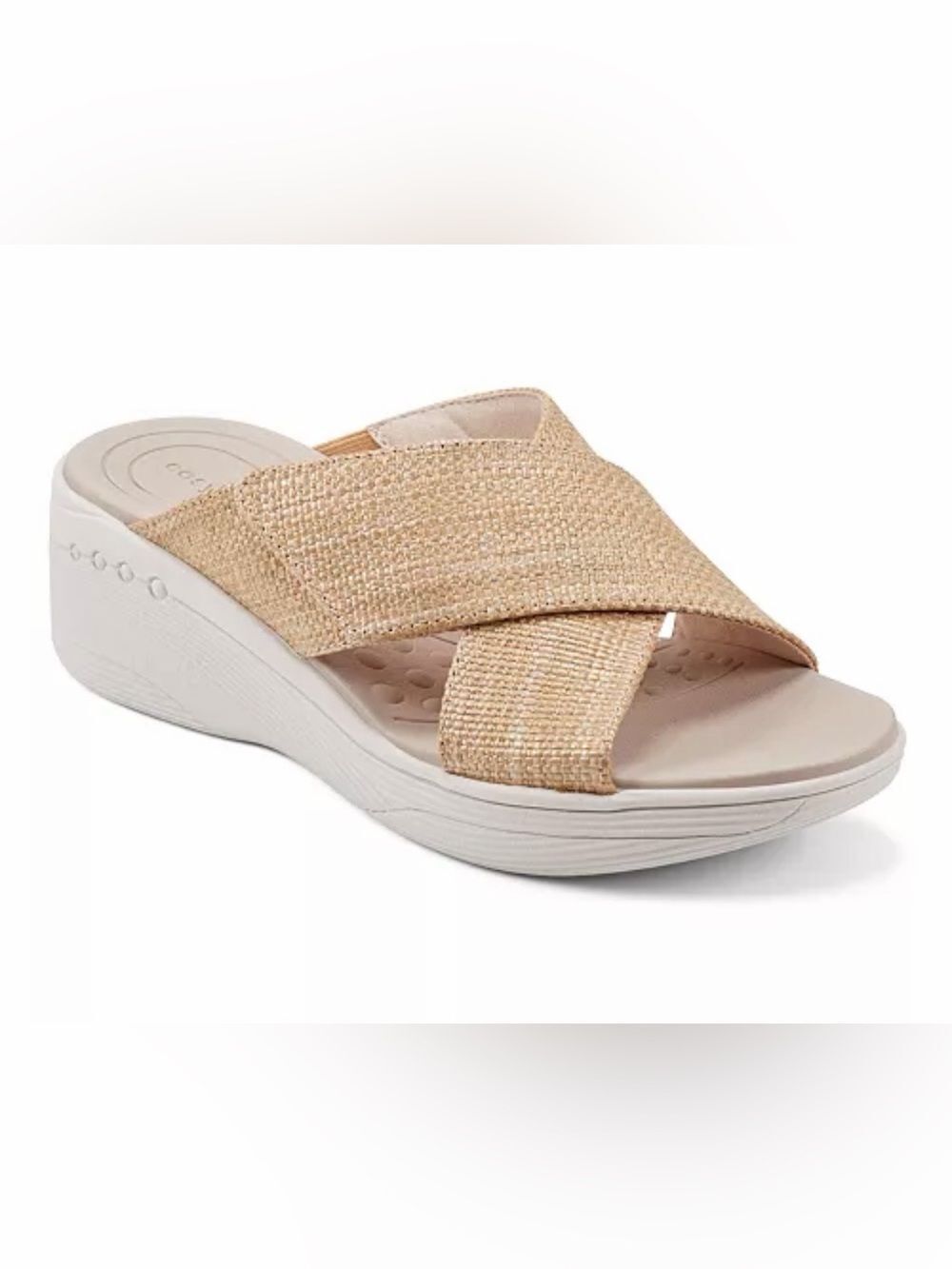Easy Spirit Women's Bindie Crisscross Lightweight Wedge Sandals Size 9.5 Tan